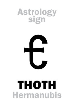Astrology Alphabet: THOTH (Hermanubis). Hieroglyphics character sign (single symbol).