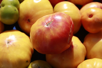 Heirloom tomatoes for sale at the Farmers Market