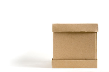 Brown paper box on white,With space left