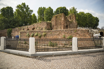 The ruins wall near Porta Galliera in Bologna