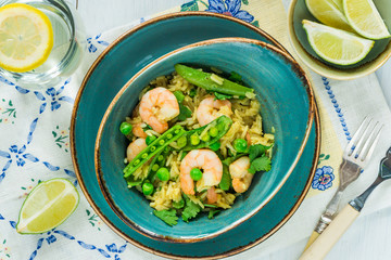 Thai prawn and pea pilaf