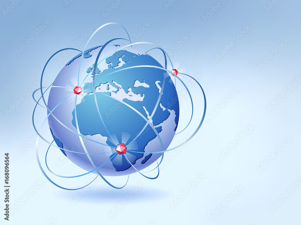 Poster planet earth. modern design of the global communication network. vector illustration.