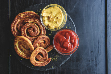 Potatoes and cheese spirals