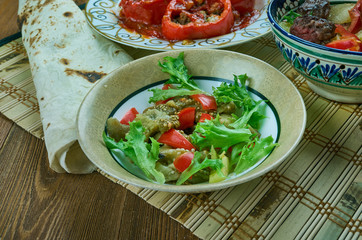 Turkish salad with eggplant