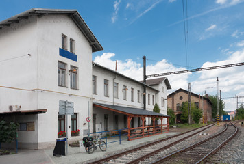 Fototapeta na wymiar Old abandoned train station in Brno, Czech Republic in the summer day.