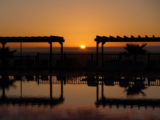 Fototapeta premium Soleil couchant.