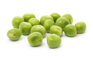 Green peas isolated on the white background