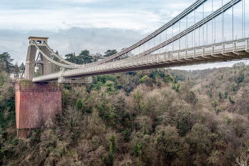 Clifton Suspension Bridge in Bristol, UK based on design by Isambard Kingdom Brunel,opened in 1864