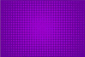 Halftone pattern. Comic background. Dotted retro backdrop with circles, dots. Vector illustration. Purple