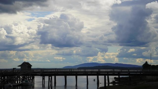 Timelapse: Clouds Over Piers, Castine, Maine, US, July 5, 2017