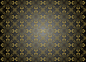 Golden and Dark vintage pattern.