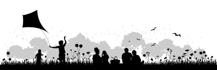 Fototapeta premium Silhouette Herbst Landschaft