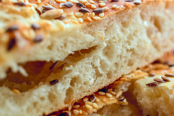 Focaccia with sesame seeds