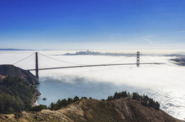 Golden Gate Bridge in the mist, San Francisco, California, USA