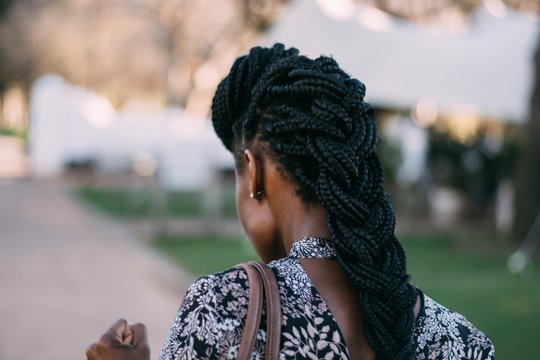 Fashionable Woman With Long Braided Hair