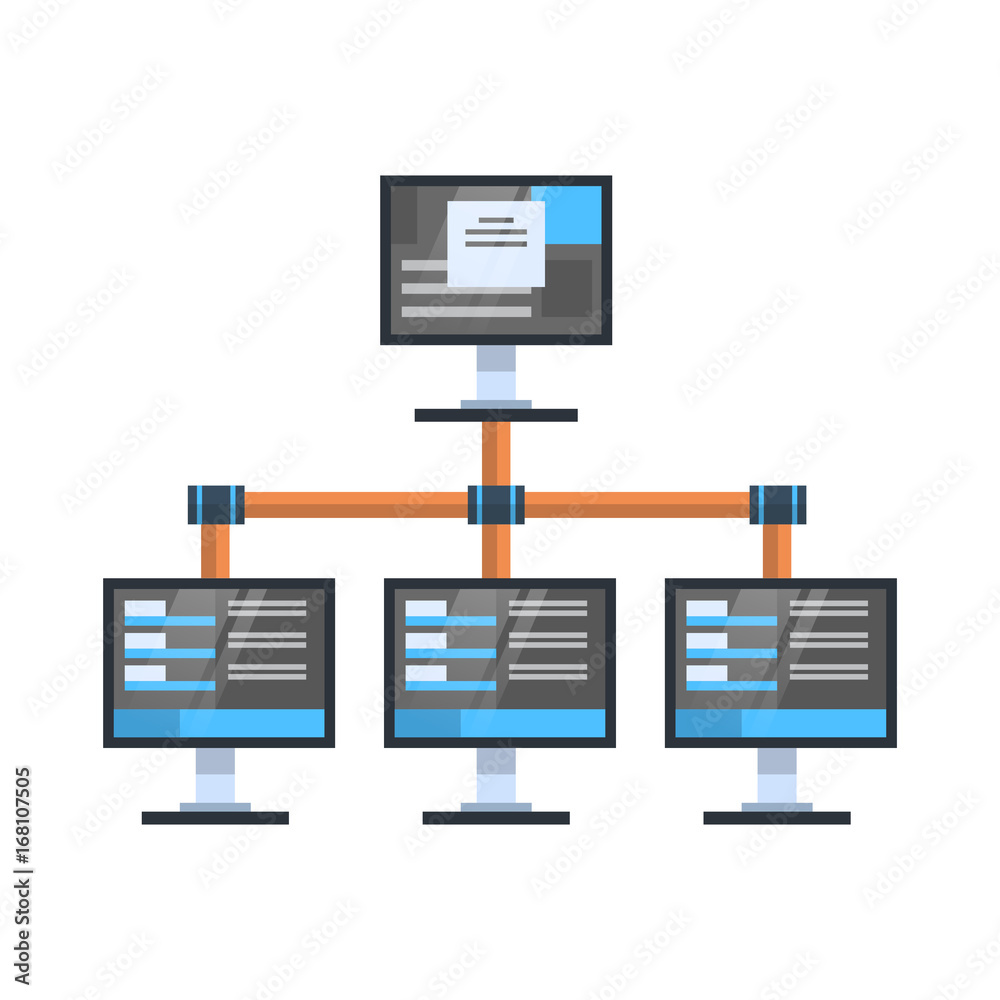 Poster data access icon cloud computer connection hosting server database synchronize technology vector ill