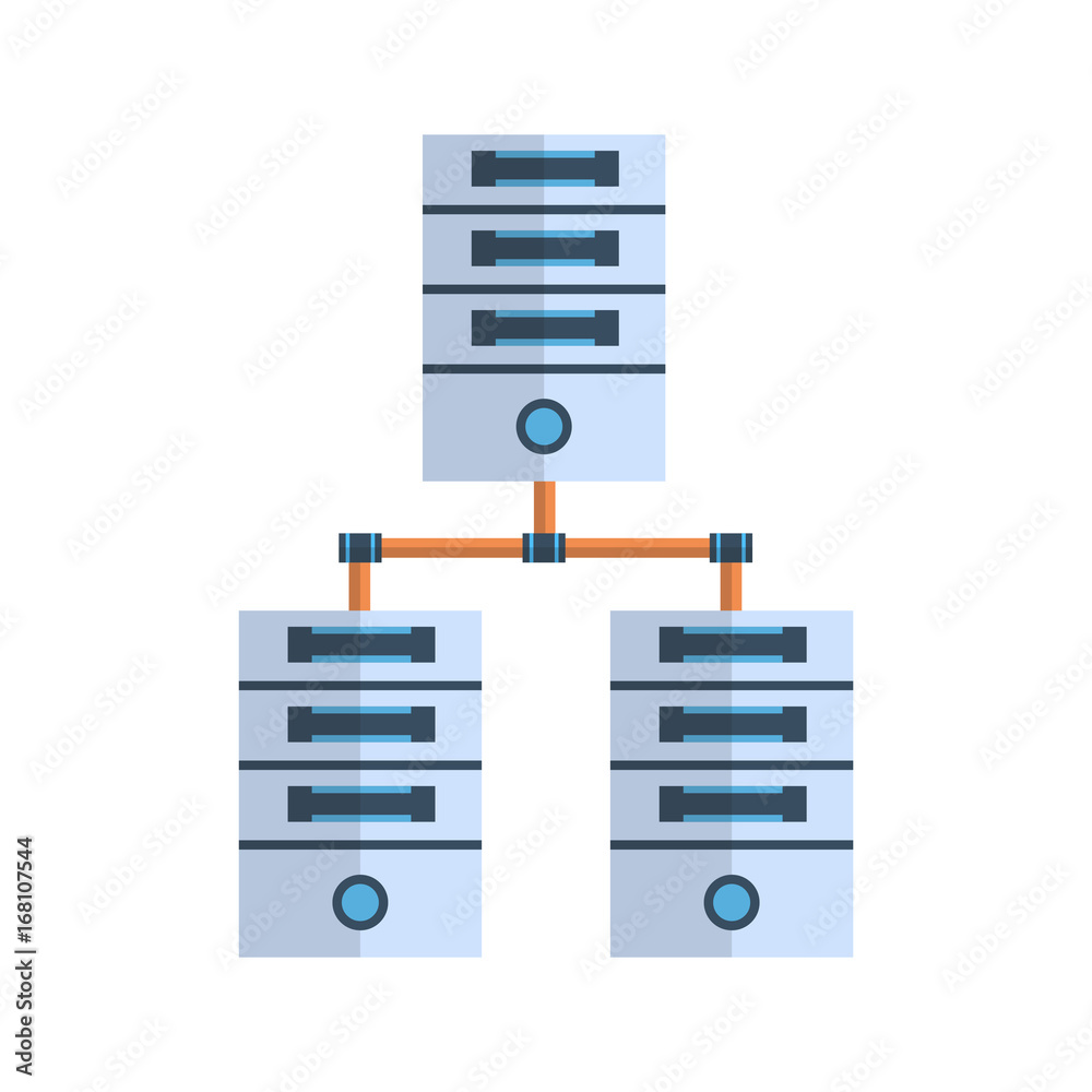 Poster data center icon cloud computer connection hosting server database synchronize technology vector ill