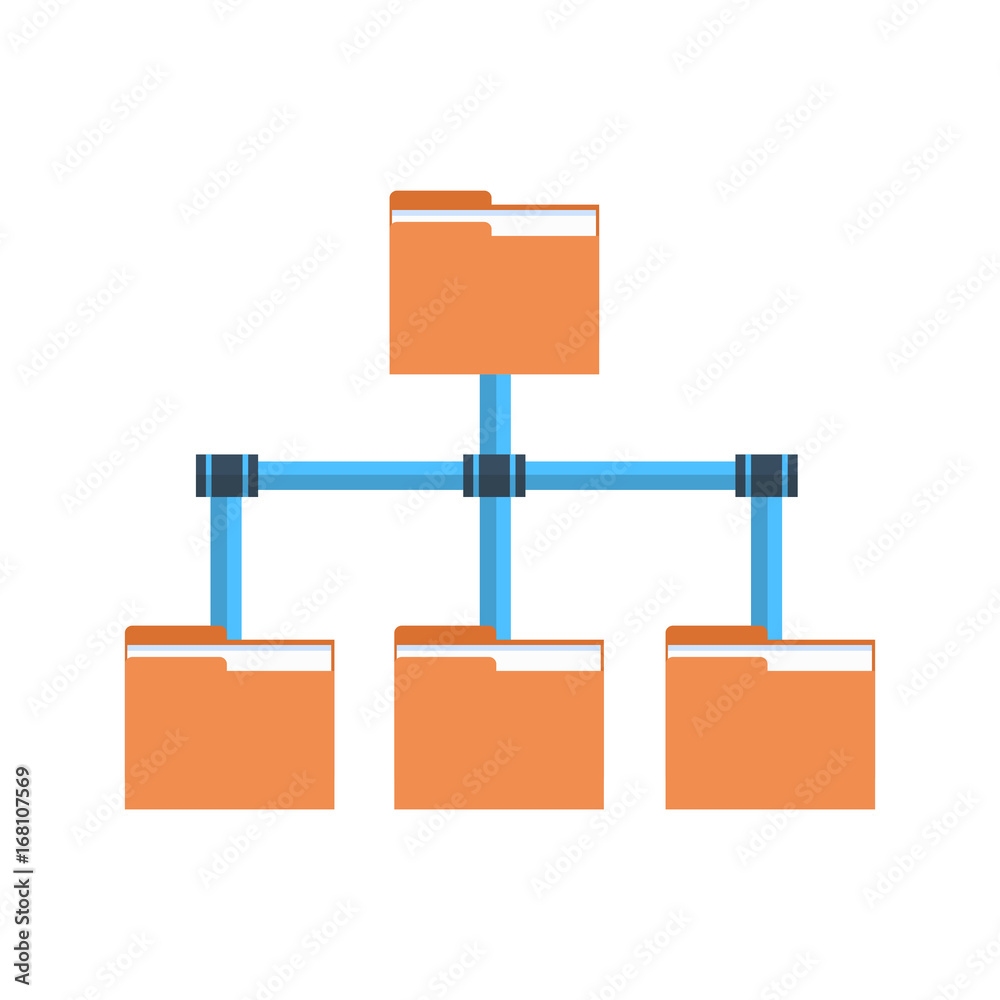 Poster folder data access icon cloud computer connection hosting server database synchronize technology vec