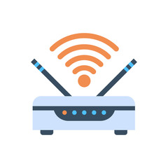 Wifi Router Wireless Internet Connection Icon Vector Illustration