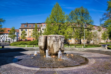 Fototapeta premium Halberstadt, Brunnen vor Martineum