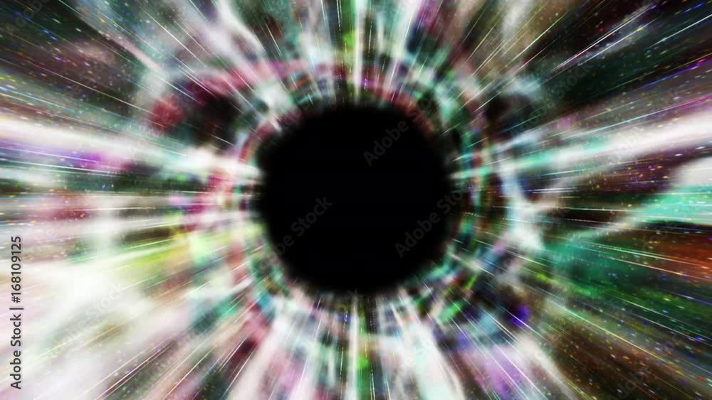 Wall mural space 2263: light streams into a black hole in deep space (loop).