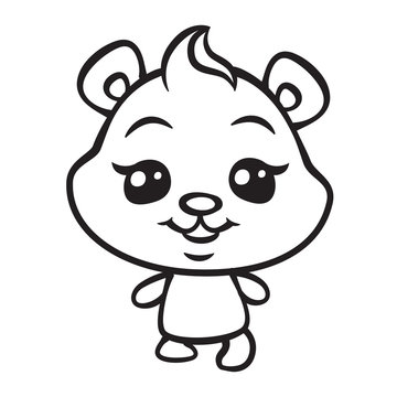 vector cute bear coloring page illustration