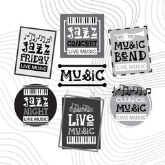 Obraz premium Jazz Festival Live Music Concert Poster Advertisement Retro Banner Vector Illustration