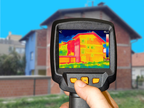 Recording House with or without facade With Thermal Camera