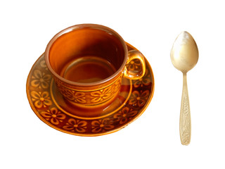 Coffee Cup and Spoon Isolated