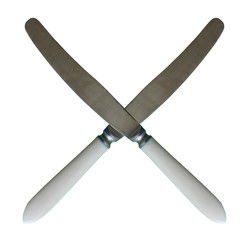 Knives Crossed Cutlery Isolated
