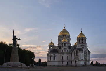 Obraz premium View of ascension Cathedral in the city of Novocherkassk, Russia