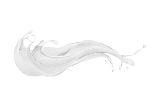 Splashes of dairy or cream isolated on white background