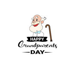Happy Grandparents Day Greeting Card Banner Text Over White Background Vector Illustration