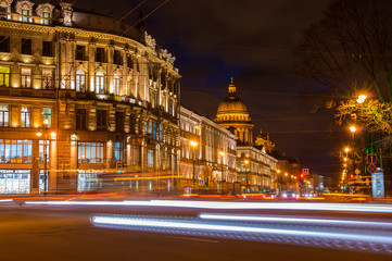 Fototapeta na wymiar Night view of Saint Petersburg