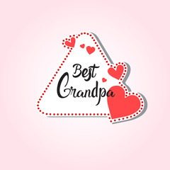 Happy Grandparents Day Greeting Card Sticker Colorful Over Pink Background Vector Illustration