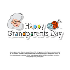 Happy Grandparents Day Greeting Card Banner With Copy Space Vector Illustration