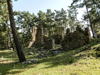Landscape of Roman ruins near Anthalya