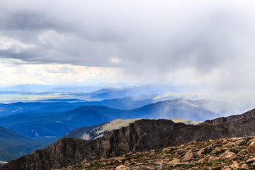 Rain clouds closing in on the road to Mt. Evans in Colorado.