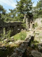 Landscape of Roman ruins near Anthalya