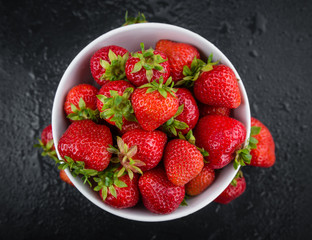 Portion of Strawberries on a slate slab