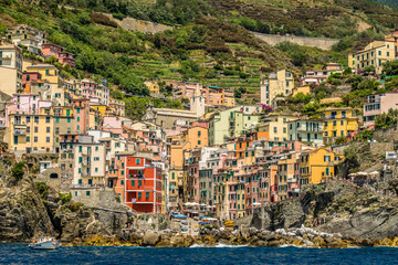 Fototapeta na wymiar Town of Riomaggiore in Cinque Terre, Itlay