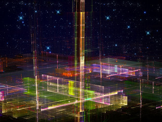 Abstract future city - digitally generated image