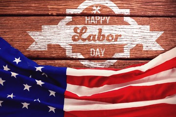 Composite image of digital composite image of happy labor day ba