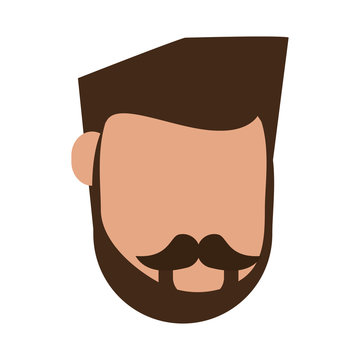faceless bearded man avatar icon image vector illustration design