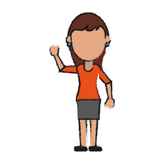 woman stretching arm avatar icon image vector illustration design