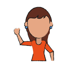 woman stretching arm avatar icon image vector illustration design