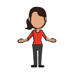 woman with open arms avatar icon image vector illustration design