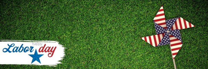 Composite image of digital composite image of happy labor day te