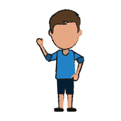 man stretching arm avatar icon image vector illustration design