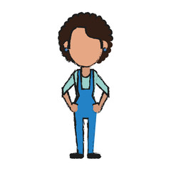 woman wearing overall avatar icon image vector illustration design
